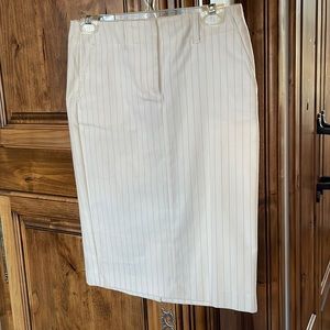 THEORY White Tan Stripe Skirt 0